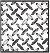 Схемачичное изображение листа стального рифленого с чечевичным рифлением
