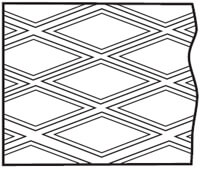 Схемачичное изображение листа стального рифленого с ромбическим или ромбовидным рифлением